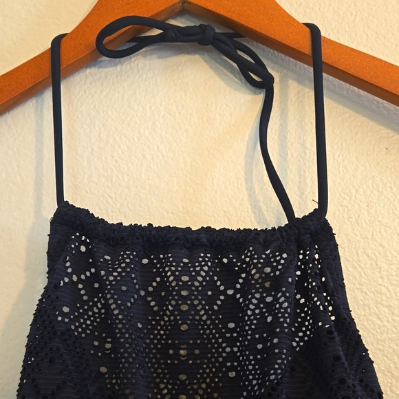 Crochet High Neck Halter One Piece Swim Suit - Picture 2 of 11